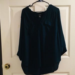 Torrid 2 3/4 sleeve blouse teal